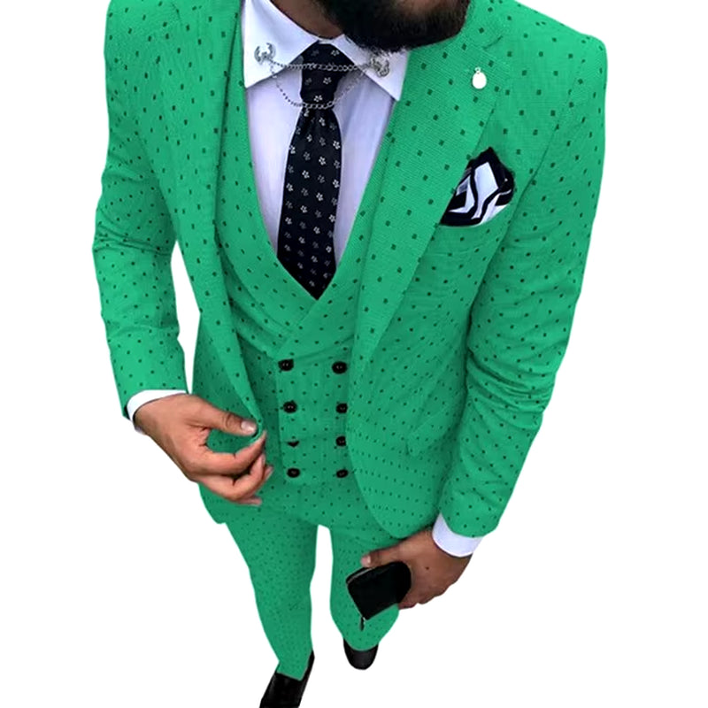Men's Suits Three Pieces. Casual Commuter, Business Suits, Wedding Suits (Blazer+Vest+Pants)