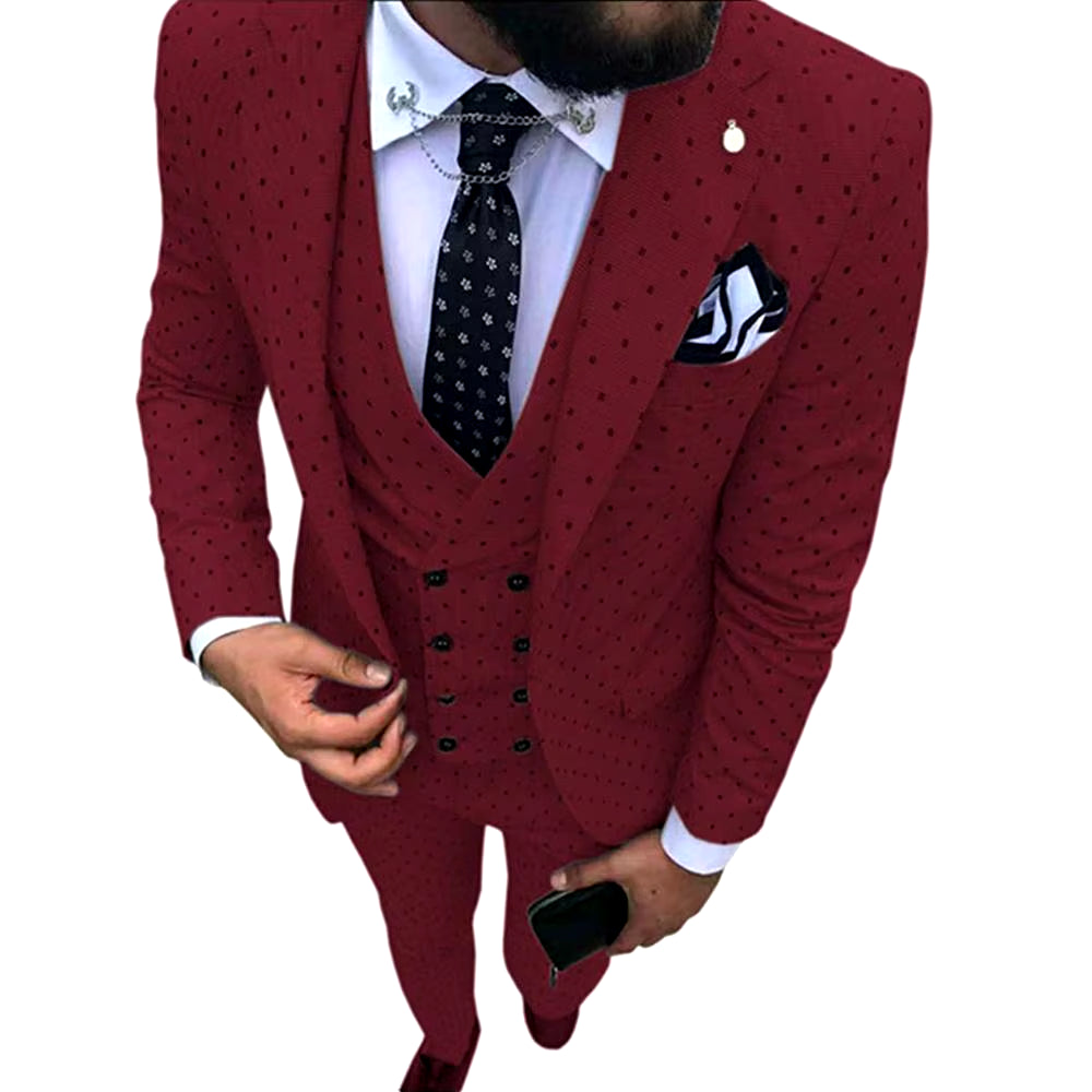 Men's Suits Three Pieces. Casual Commuter, Business Suits, Wedding Suits (Blazer+Vest+Pants)
