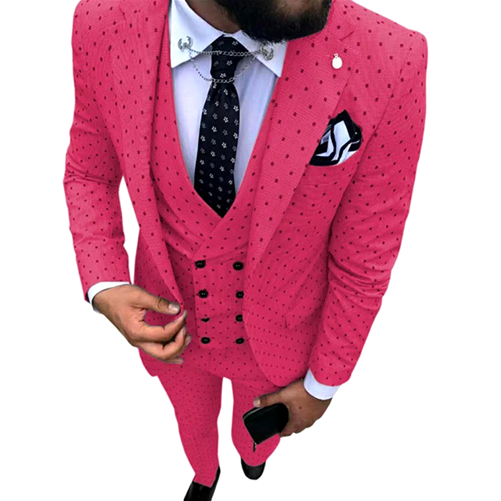 Men's Suits Three Pieces. Casual Commuter, Business Suits, Wedding Suits (Blazer+Vest+Pants)