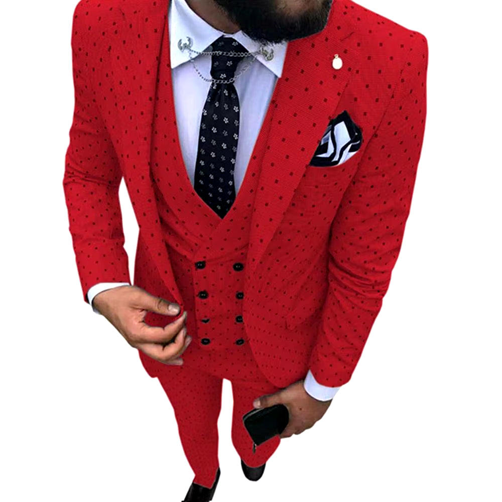 Men's Suits Three Pieces. Casual Commuter, Business Suits, Wedding Suits (Blazer+Vest+Pants)