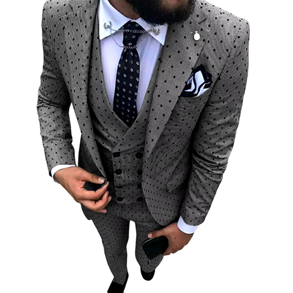 Men's Suits Three Pieces. Casual Commuter, Business Suits, Wedding Suits (Blazer+Vest+Pants)