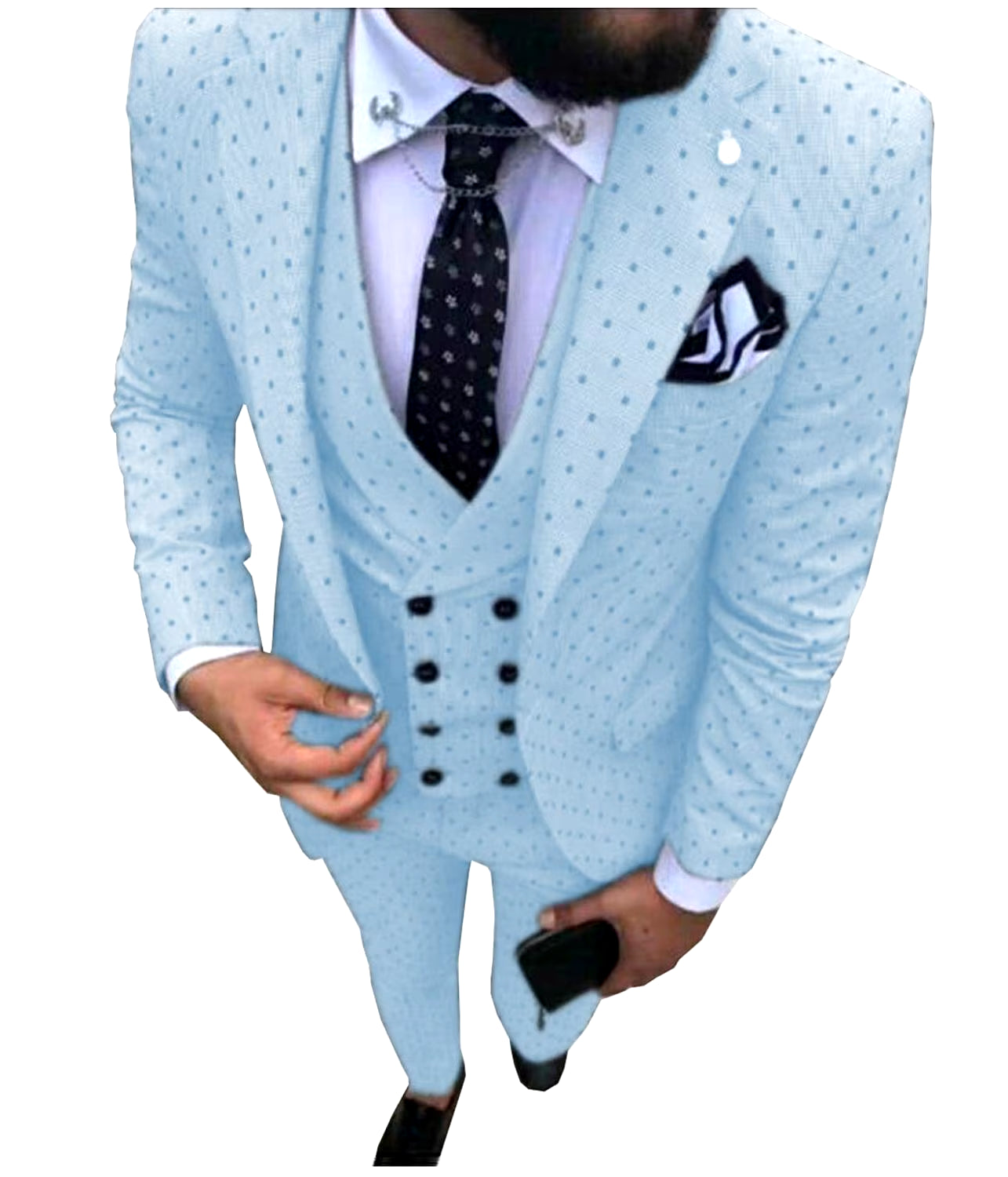 Men's Suits Three Pieces. Casual Commuter, Business Suits, Wedding Suits (Blazer+Vest+Pants)